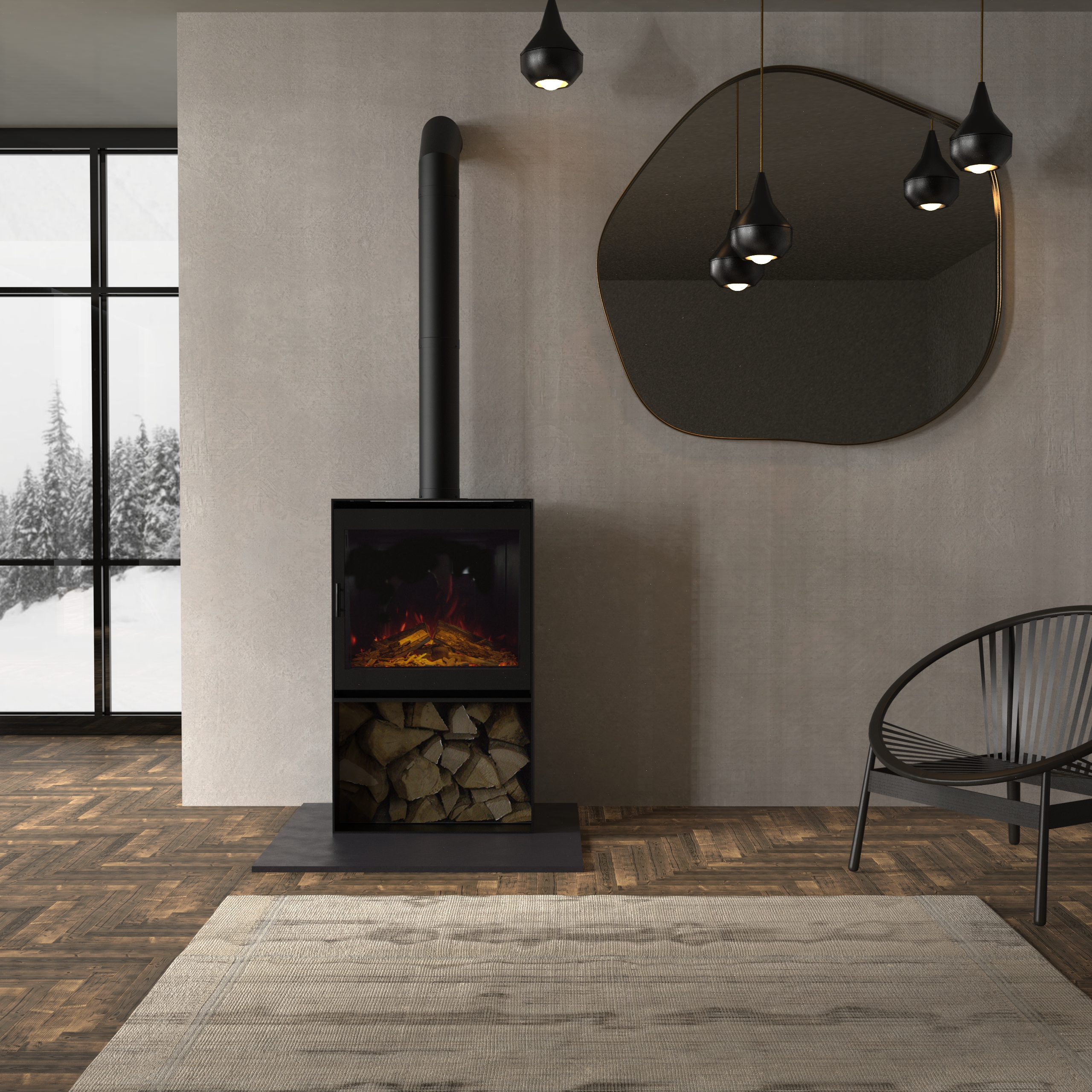 British Fires Wilverley Cube Stove Vrijstaande Kachel