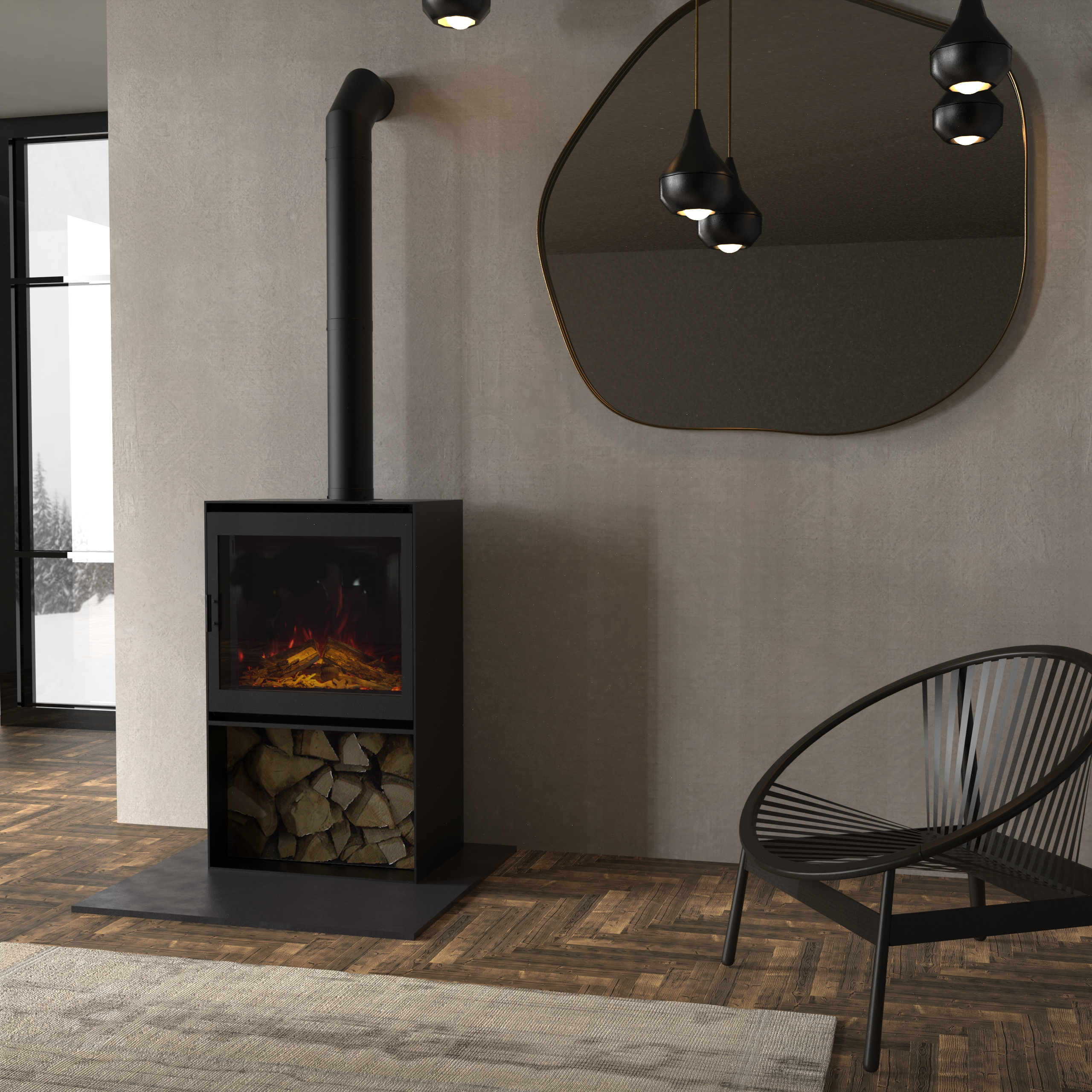 British Fires Wilverley Cube Stove Vrijstaande Kachel